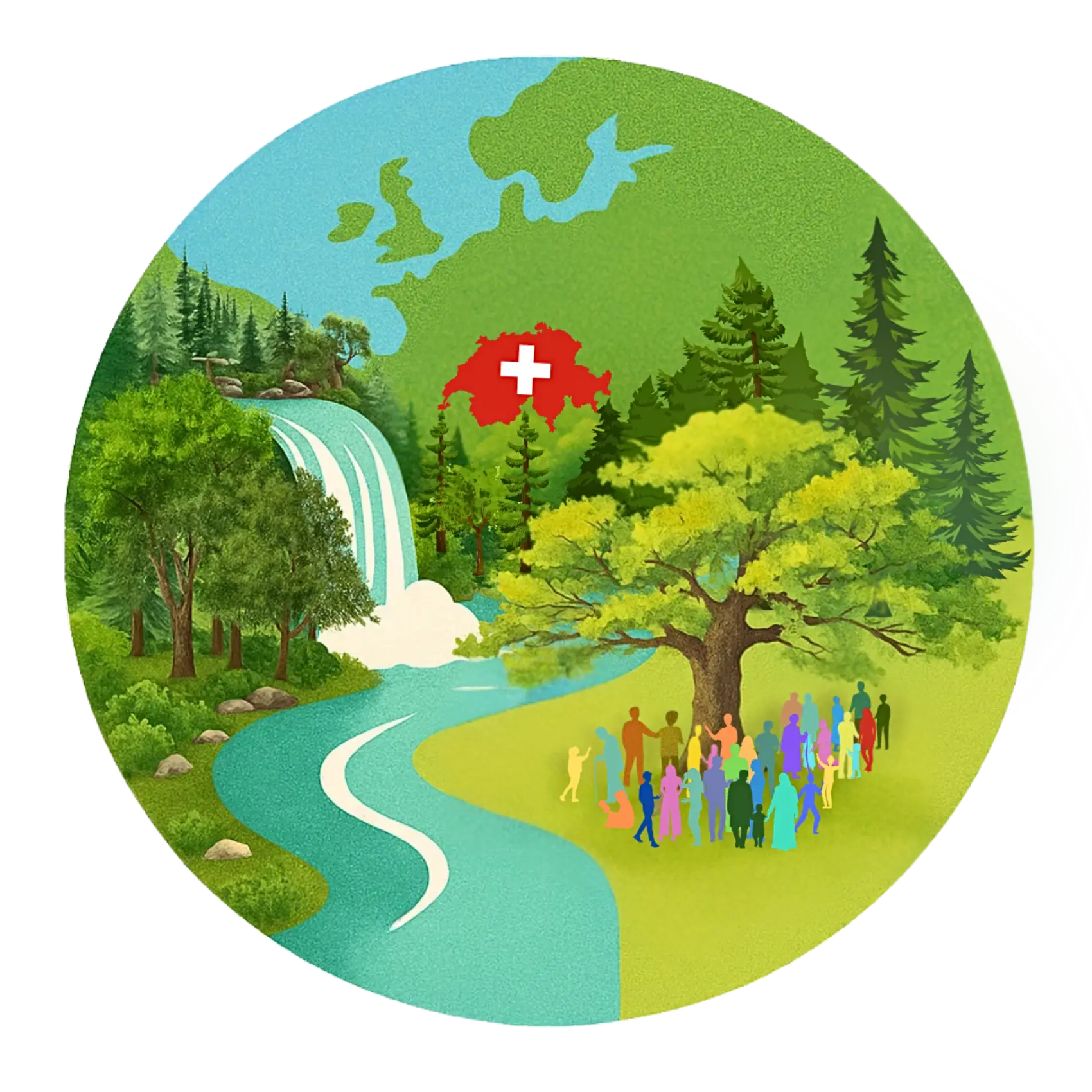 Wald Wasser Erde & Wir Logo - Initiative für Waldschutz, Wasserschutz und Bodenschutz in Schaffhausen
